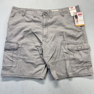 Wrangler Cargo Shorts Mens 46 Gray‎ Stretch Relaxed Fit Above Knee Utility NEW
